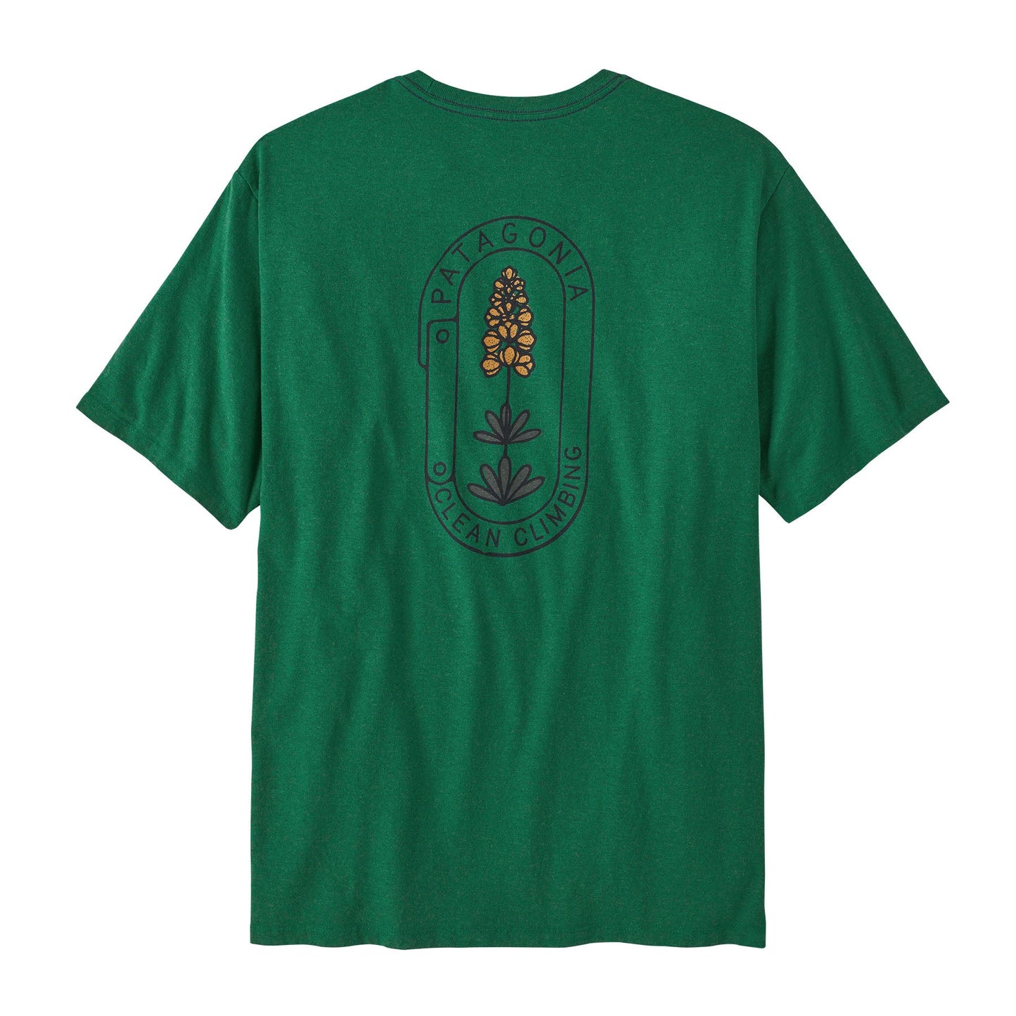 T-shirt en matières recyclées | Vert "clean climb trade bloom gather green"