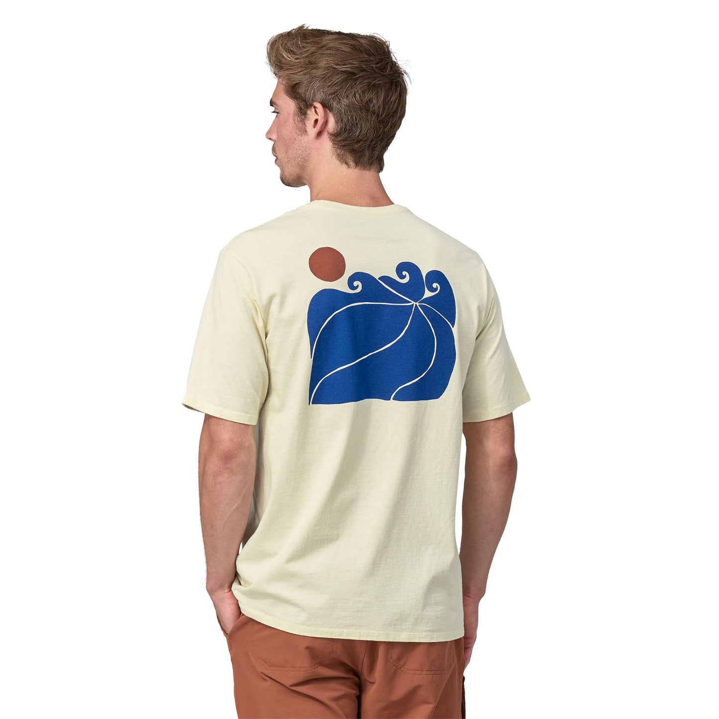 T-shirt en matières recyclées | écru à motif imprimé "sunrise rollers birch white"