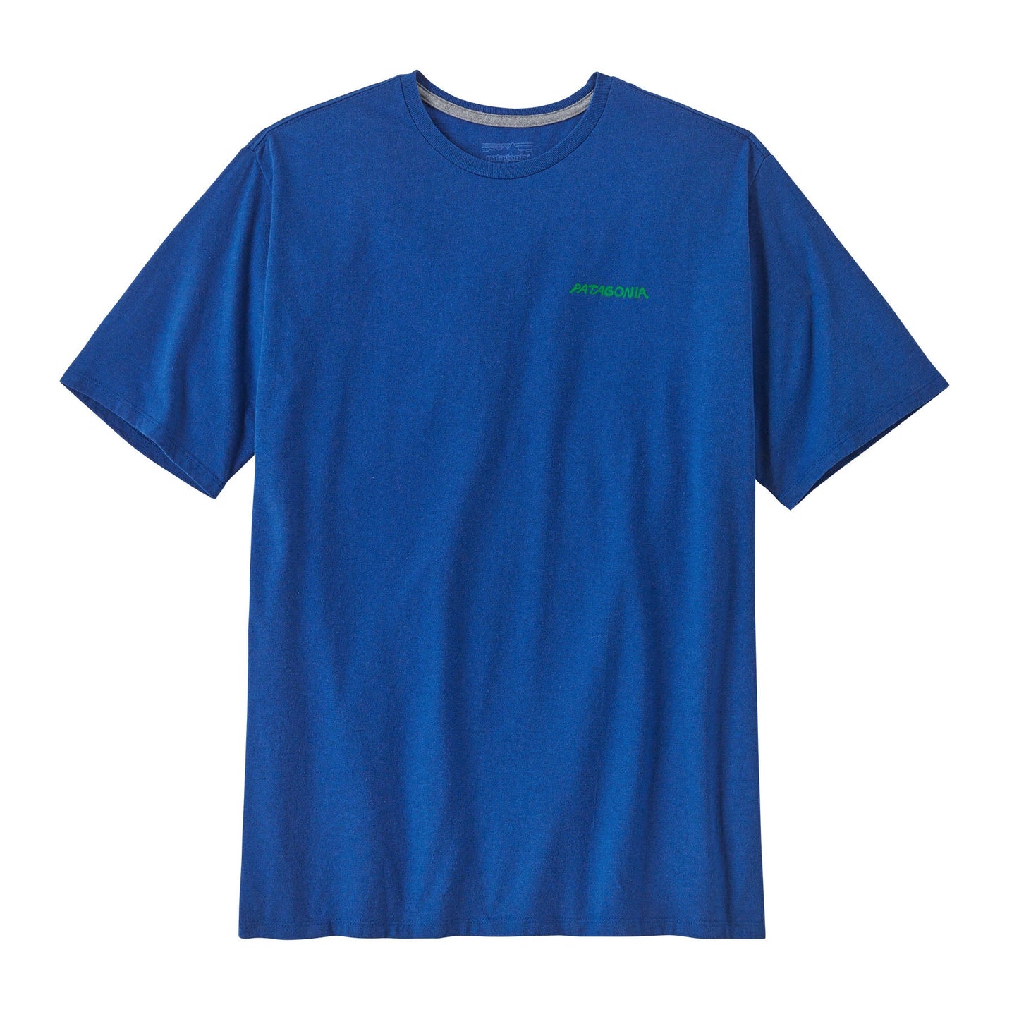 T-shirt en matières recyclées | Bleu à motif imprimé "sunrise rollers endless blue"