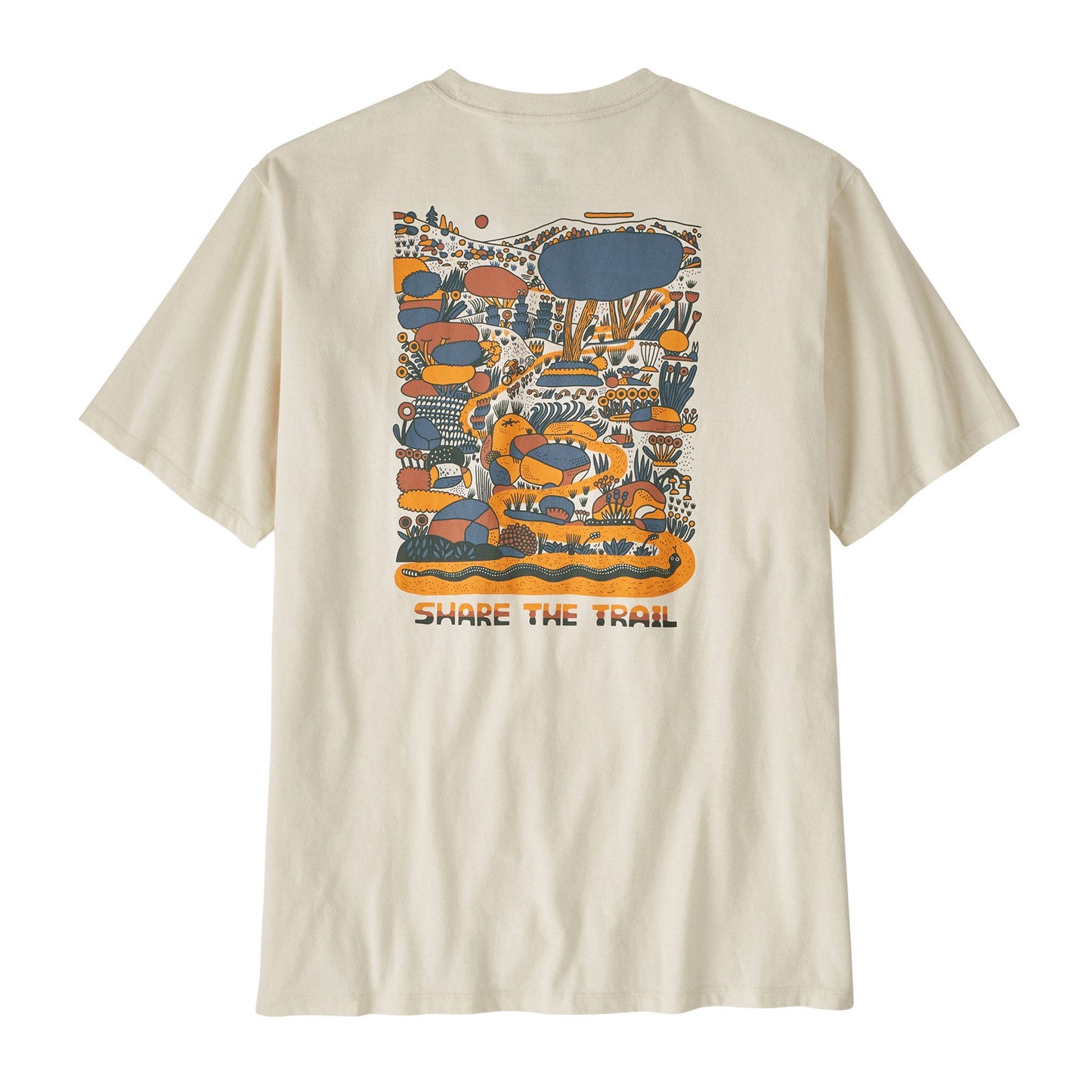 T-shirt en matières recyclées | Ecru à motifs imprimés "commontrail pocket birch white"