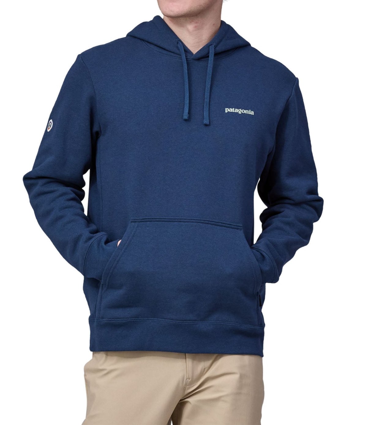 Sweat à capuche en matières recyclées | Bleu "fitz roy icon uprisal hoody lagom blue"
