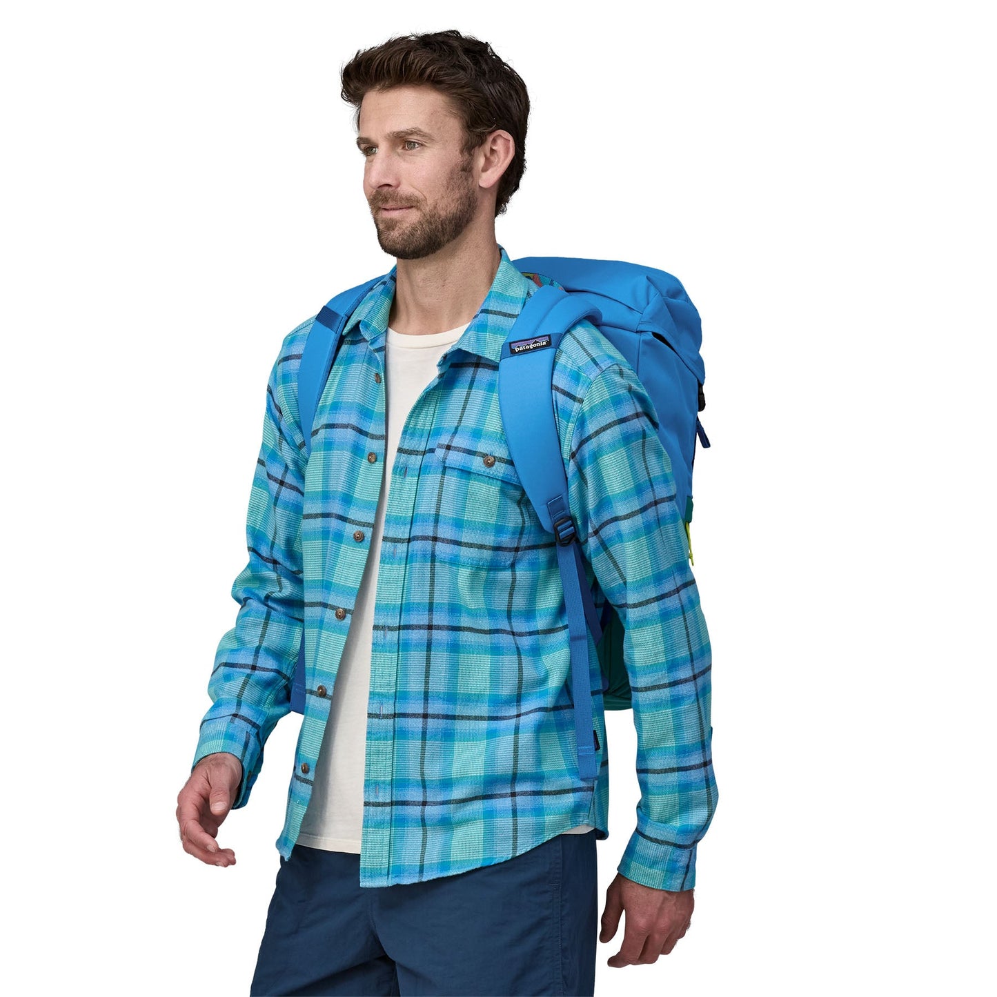 Sac à dos 28L en matière recyclée | Bleu et vert "fieldsmith lid pack gather green"