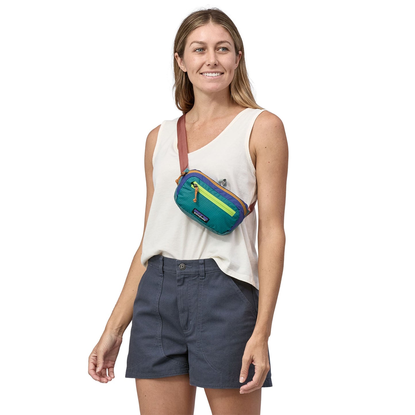 Banane en matière recyclée | multicolore "ultralight mini hip patchwork subtidal blue"