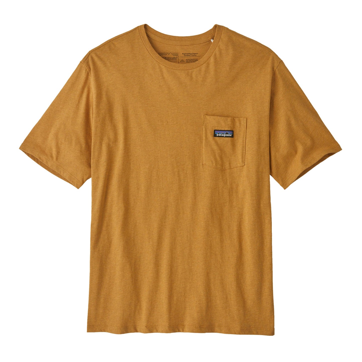 T-shirt en coton en conversion | Marron "daily pocket tee pufferfish gold"