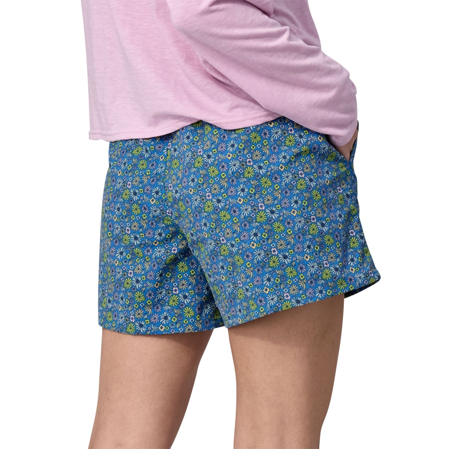 Short léger en matière recyclée | Motifs floraux "baggies shorts 5 in floral fun vessel blue"