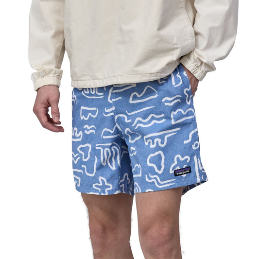 Short en coton en conversion | Bleu à motifs "funhoggers shorts islands vessel blue"