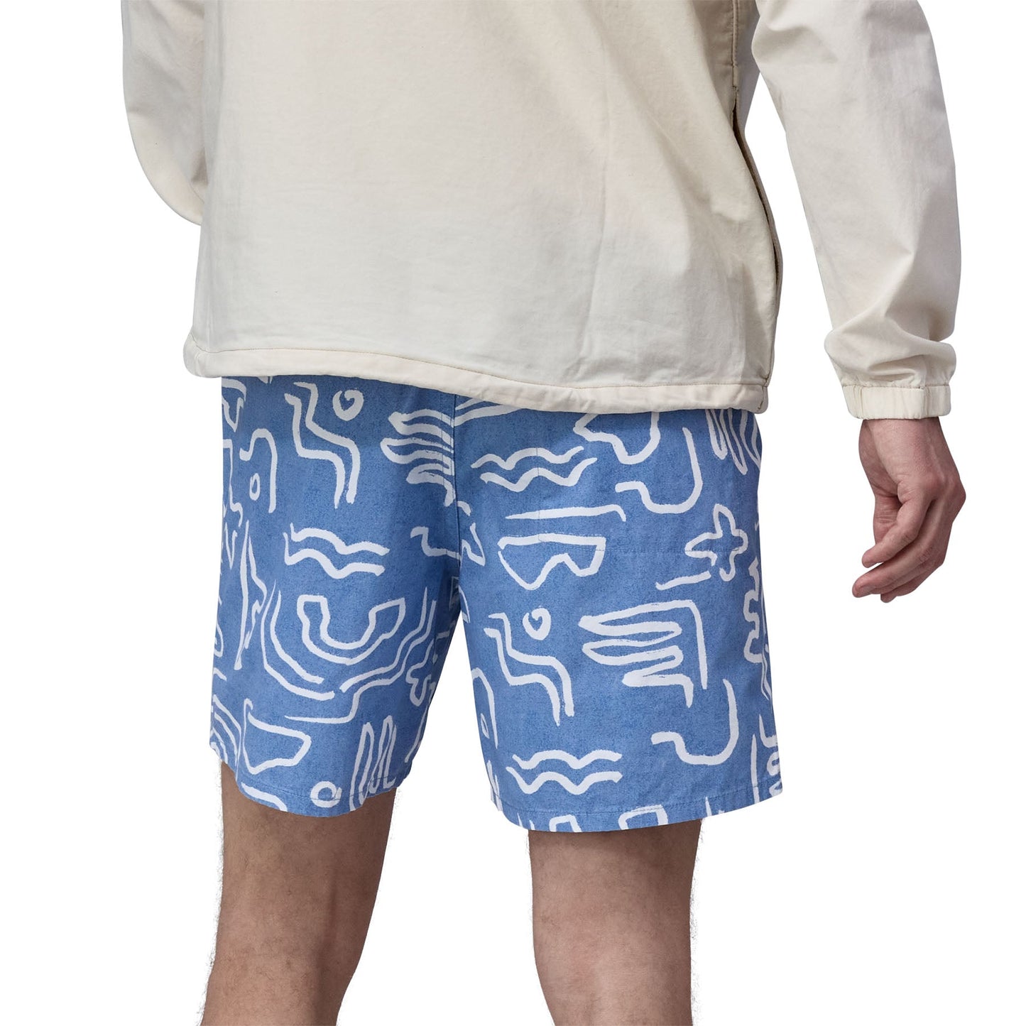 Short en coton en conversion | Bleu à motifs "funhoggers shorts islands vessel blue"