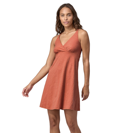 Robe courte en coton bio | Marron orangé "amber dawn dress sienna clay"