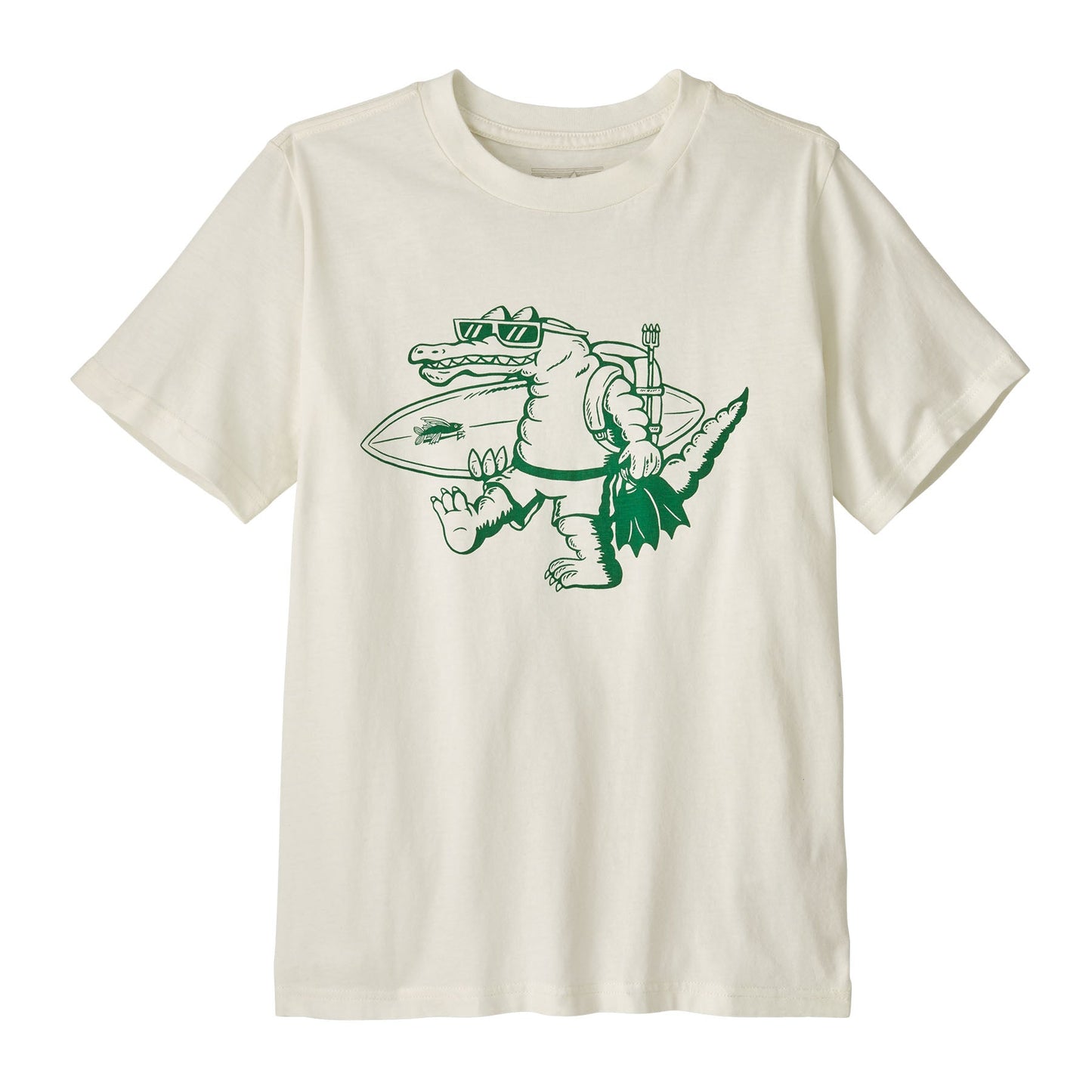 T-shirt en coton en conversion | écru à motifs "graphic t-shirt water people gator birch white"