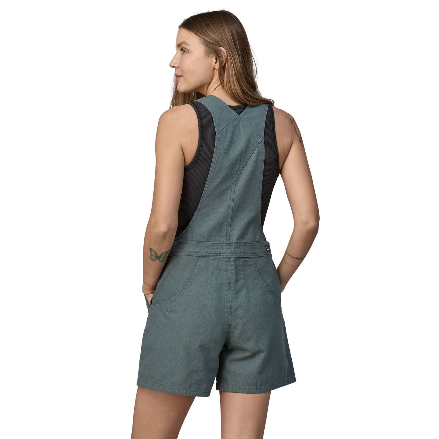 Salopette short en coton bio | Vert "stand up overalls nouveau green"