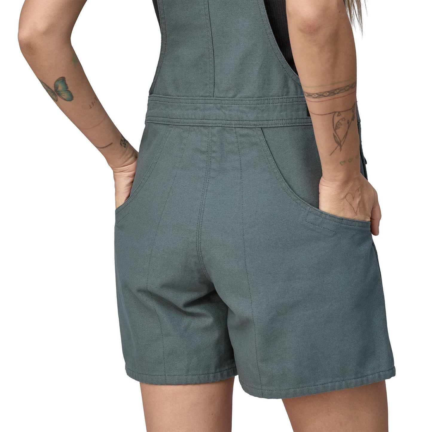 Salopette short en coton bio | Vert "stand up overalls nouveau green"