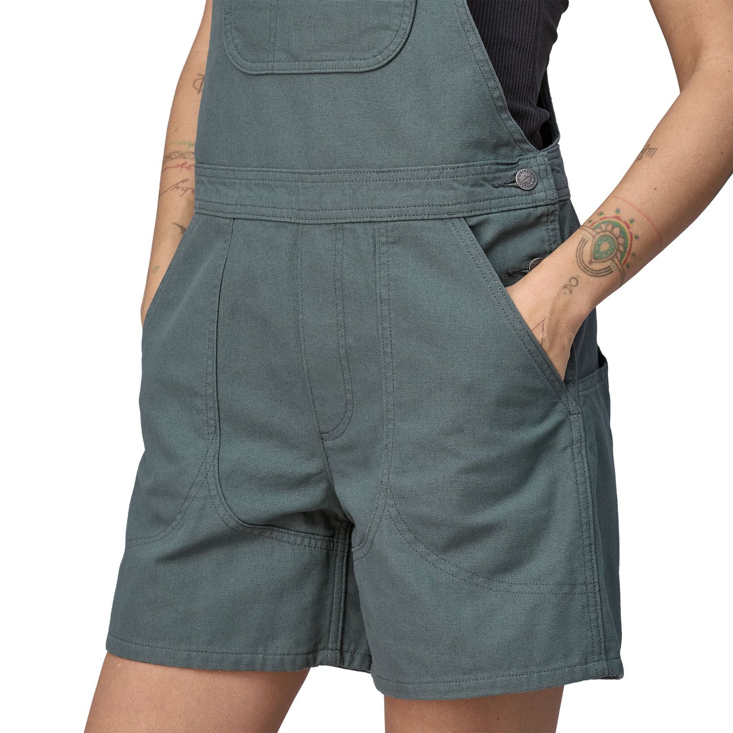 Salopette short en coton bio | Vert "stand up overalls nouveau green"