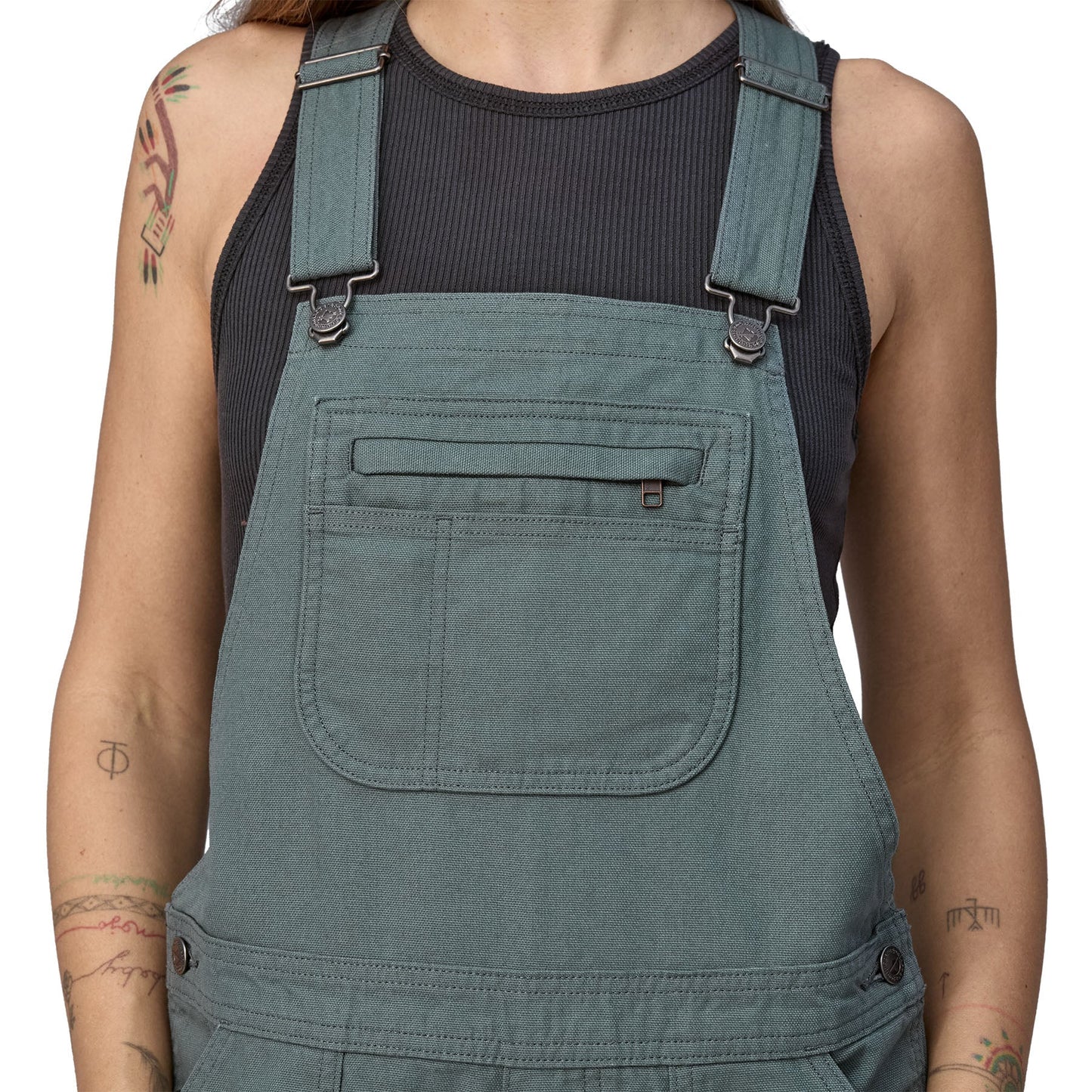 Salopette short en coton bio | Vert "stand up overalls nouveau green"