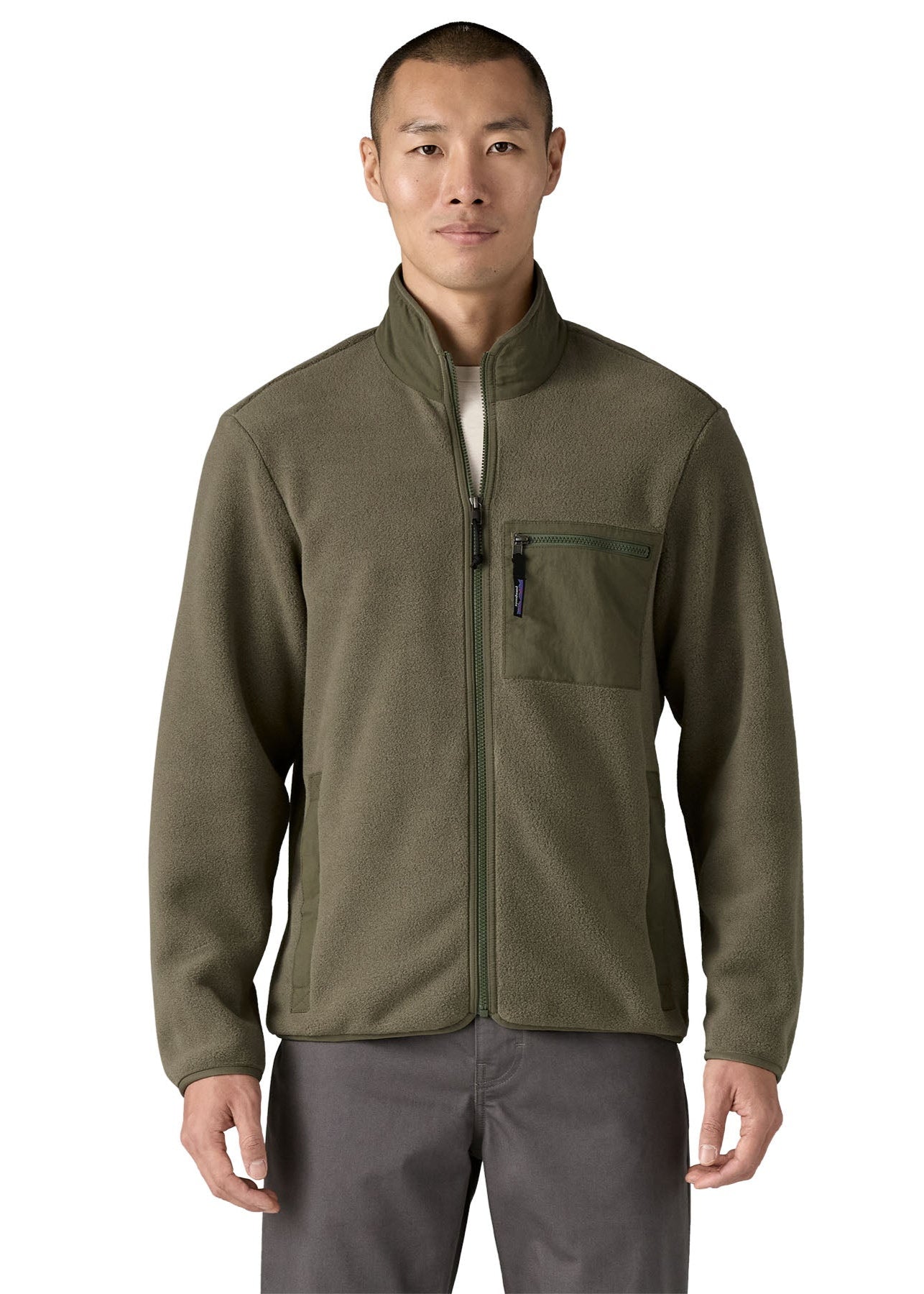 Veste polaire en matières recyclées | vert "synch jkt - basin green"