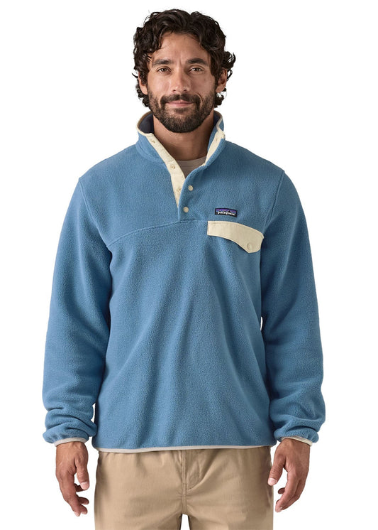 Polaire en matières recyclées | bleu "m's lw synch snap-t p/o - still blue"