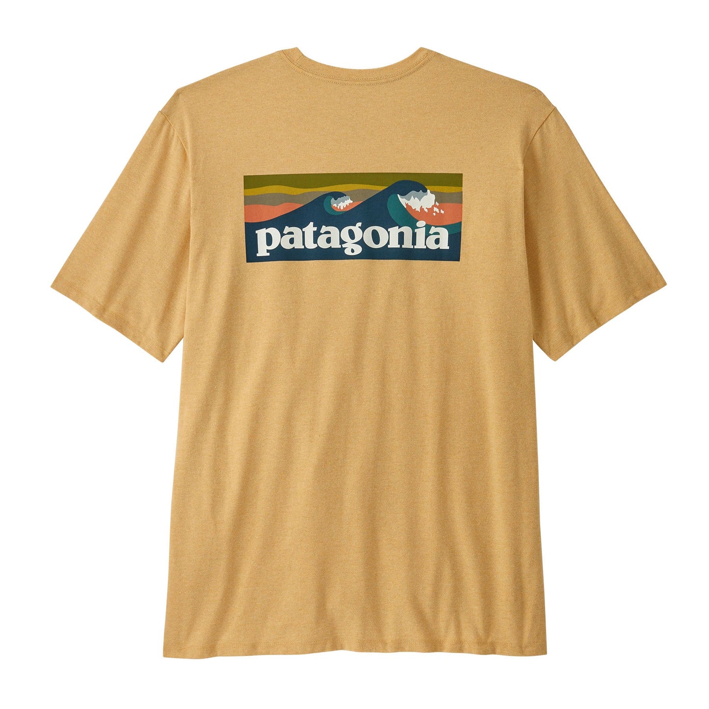 T-shirt imprimé en matières recyclées | jaune "boardshort logo pocket responsibili-tee - beeswax tan"