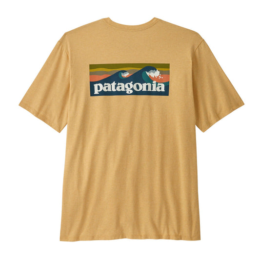 T-shirt imprimé en matières recyclées | jaune "boardshort logo pocket responsibili-tee - beeswax tan"