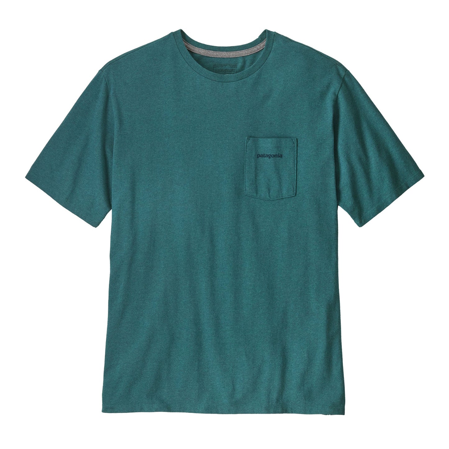 T-shirt imprimé en matières recyclées | bleu "boardshort logo pocket responsibili-tee - wetland blue"