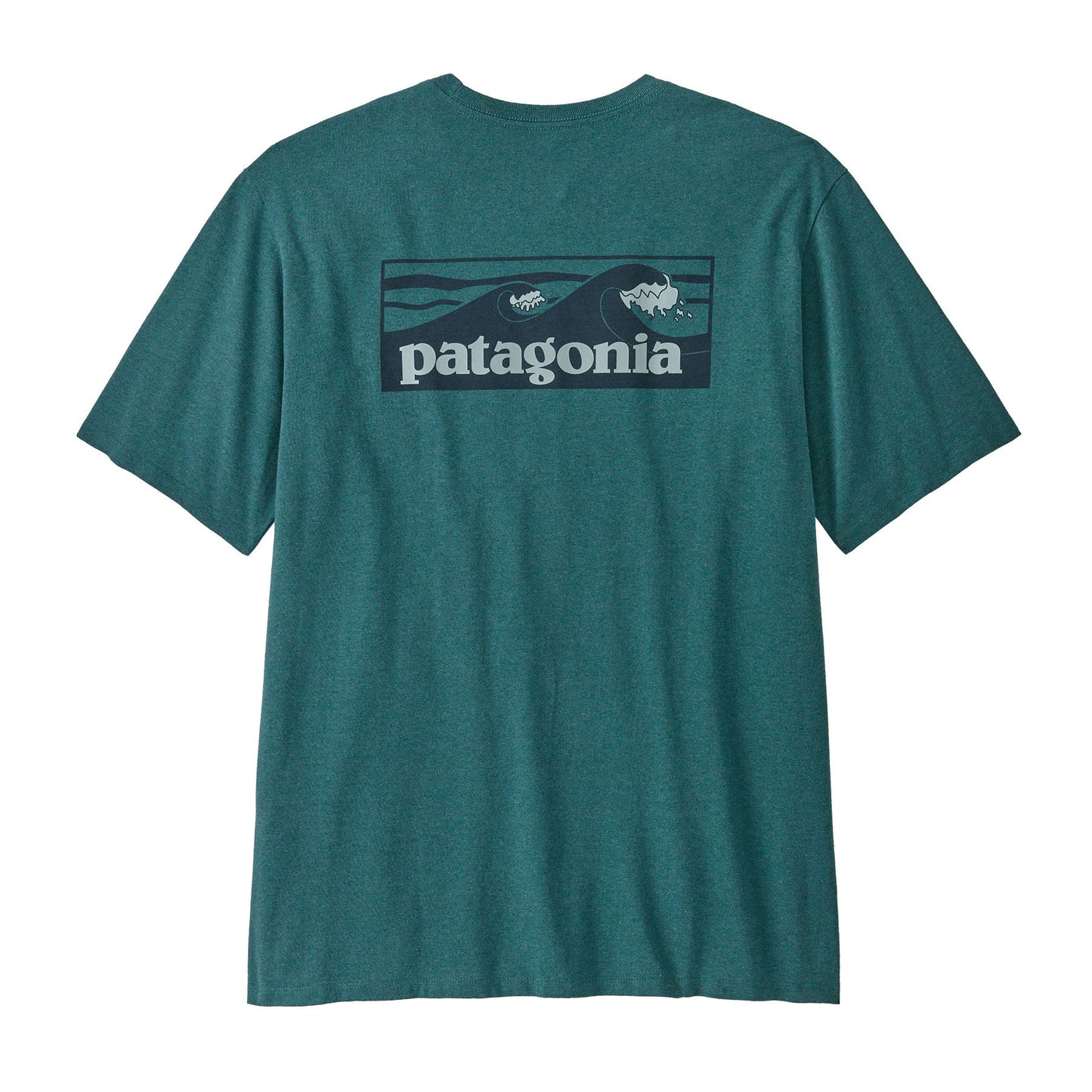 T-shirt imprimé en matières recyclées | bleu "boardshort logo pocket responsibili-tee - wetland blue"