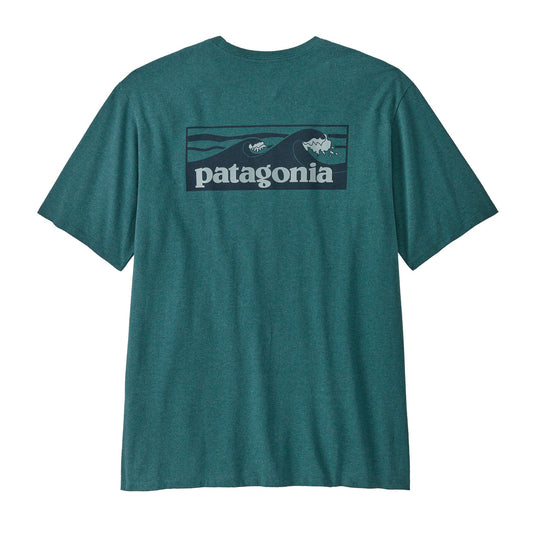 T-shirt imprimé en matières recyclées | bleu "boardshort logo pocket responsibili-tee - wetland blue"