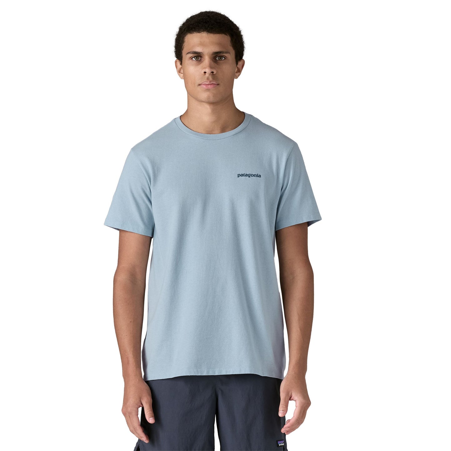 T-shirt en matières recyclées | bleu "fitz roy icon responsibili-tee - fleck blue"