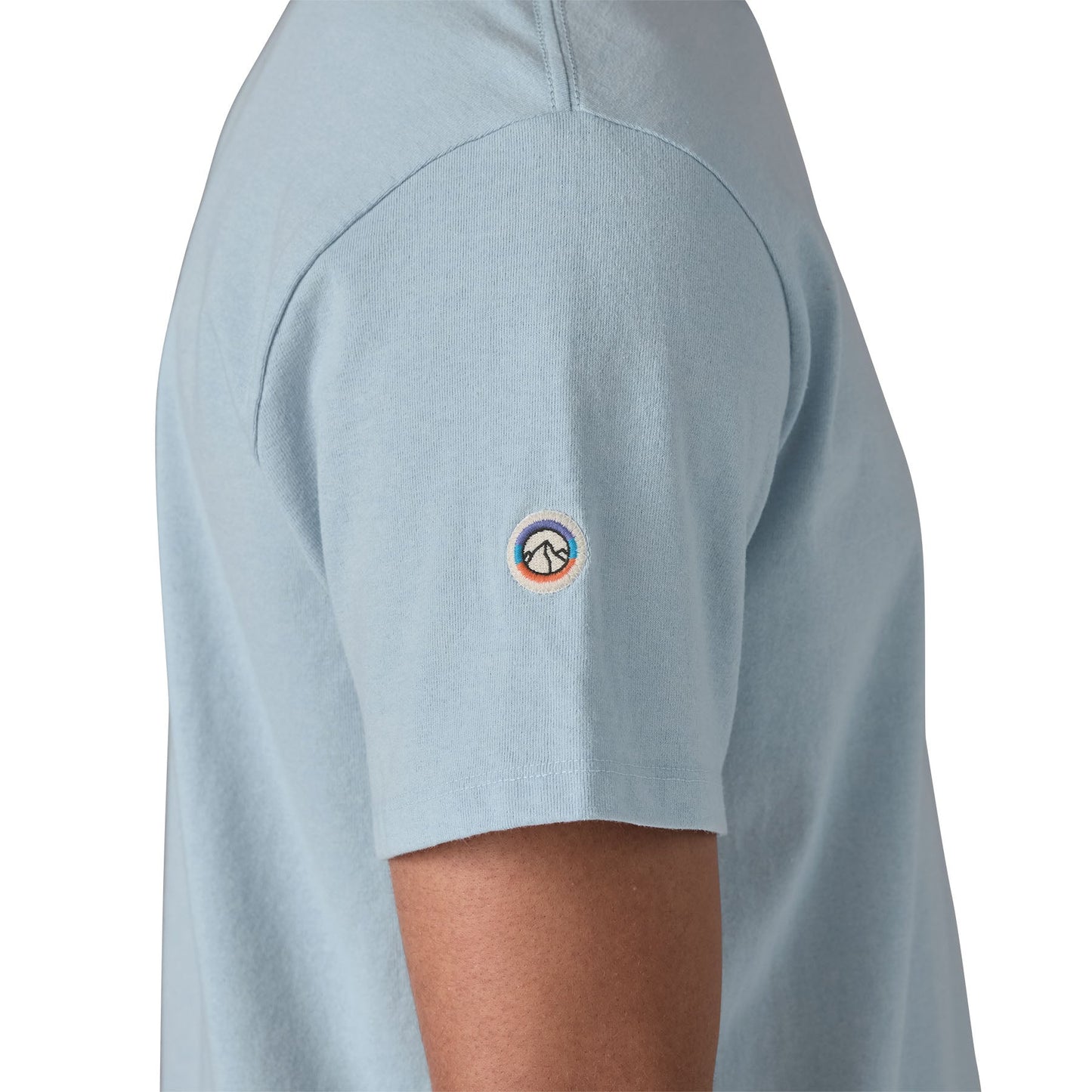 T-shirt en matières recyclées | bleu "fitz roy icon responsibili-tee - fleck blue"