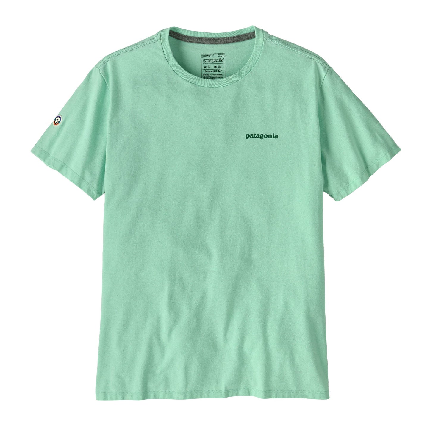 T-shirt imprimé en polyester recyclé | vert "Fitz roy icon responsibili-tee - rinsed green"