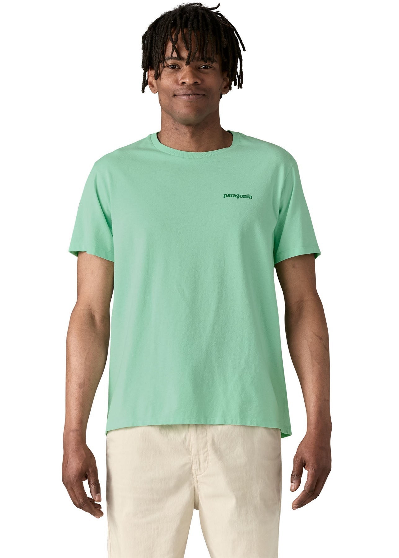 T-shirt imprimé en polyester recyclé | vert "Fitz roy icon responsibili-tee - rinsed green"
