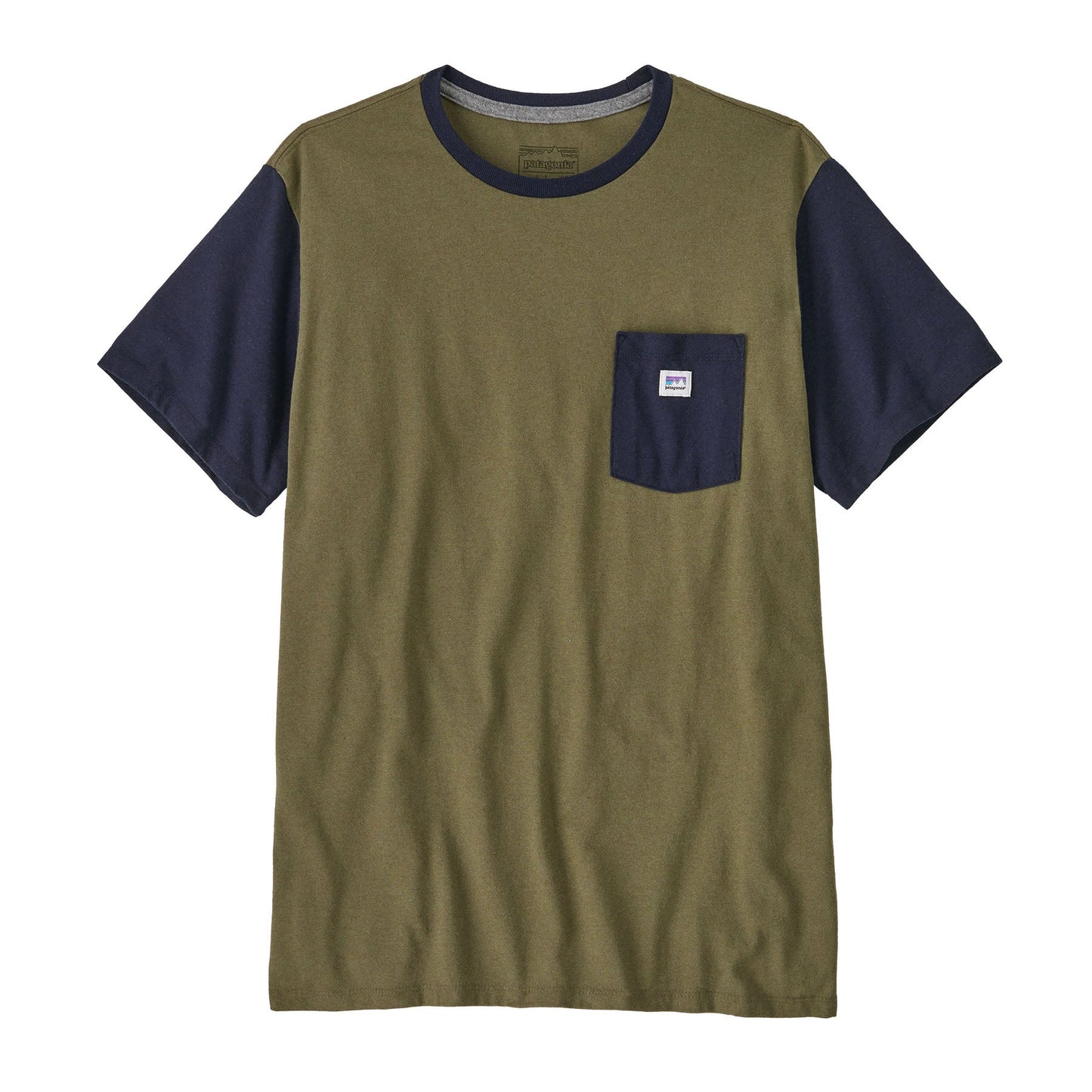 T-shirt en matières recyclées | vert "shop sticker pocket responsibili-tee - tent green"