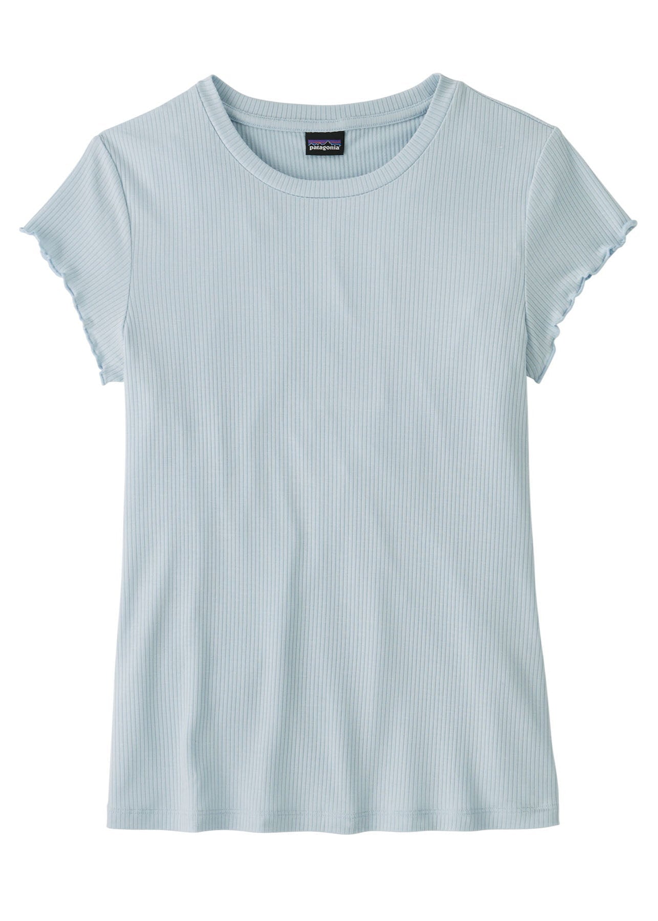 T-shirt côtelé en tencel | bleu ciel "rib knit top - fleck blue"