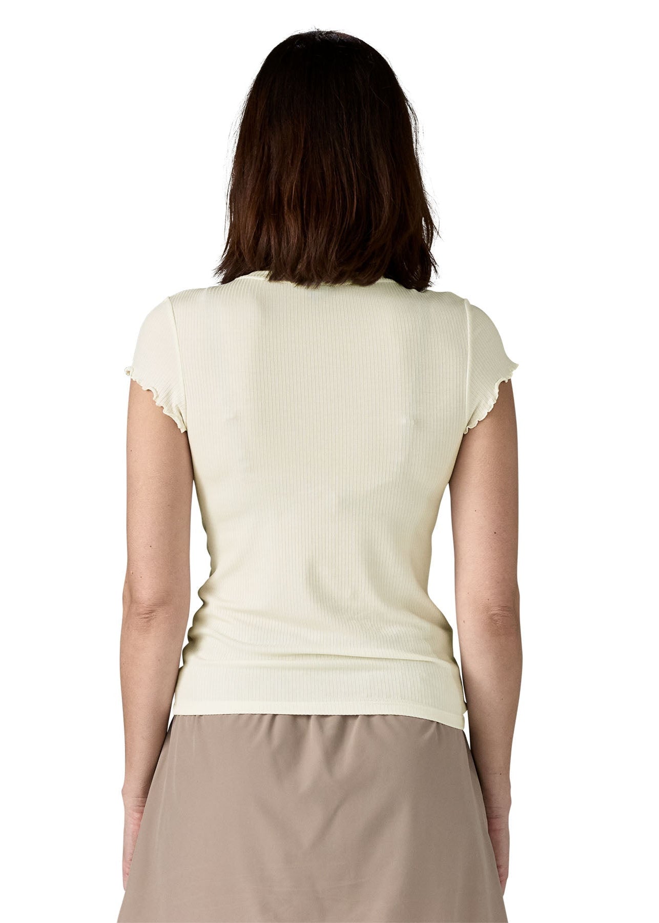 T-shirt côtelé en tencel | blanc 'w's rib knit top - white'