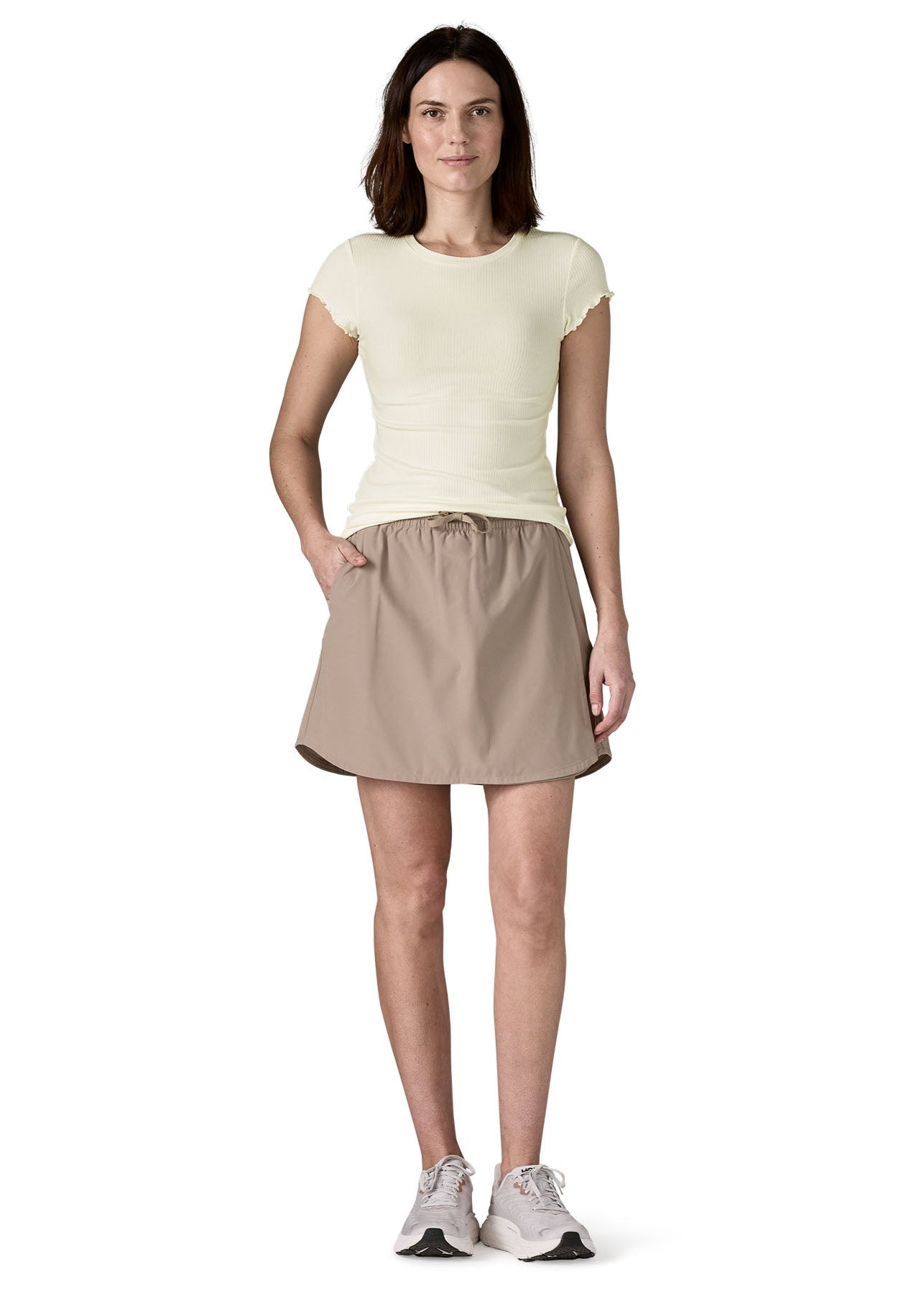 T-shirt côtelé en tencel | blanc 'w's rib knit top - white'