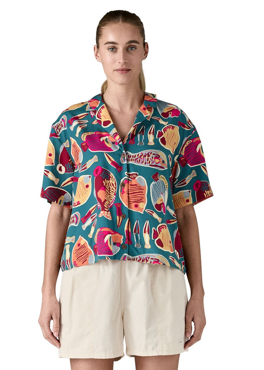 Chemise en tencel® (procédé Lyocell) | bleu "W's tidal threads shirt - wrasse: wetland blue"