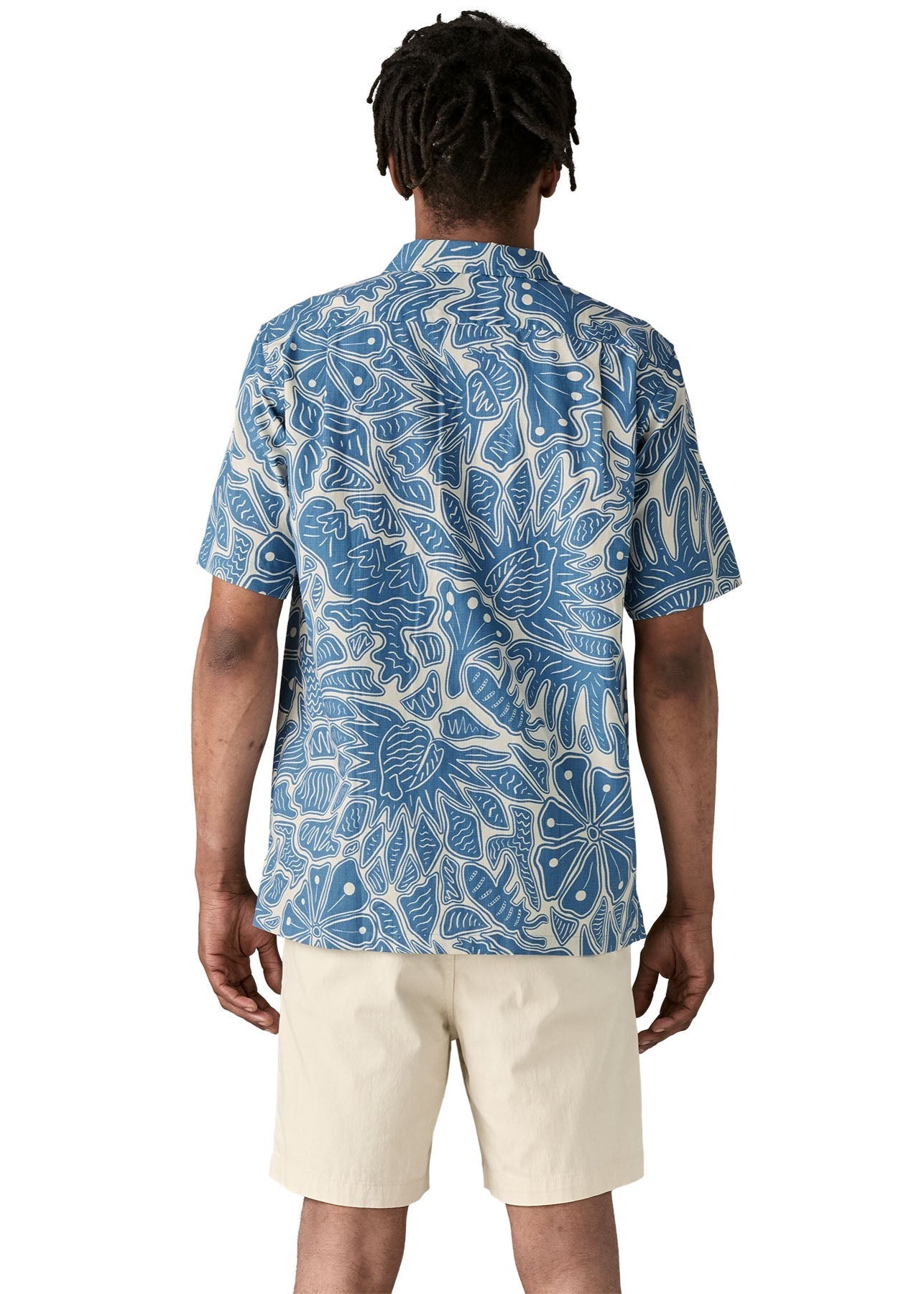 Chemise en coton bio | bleu "tidal threads camp shirt - bees and flowers: still blue"