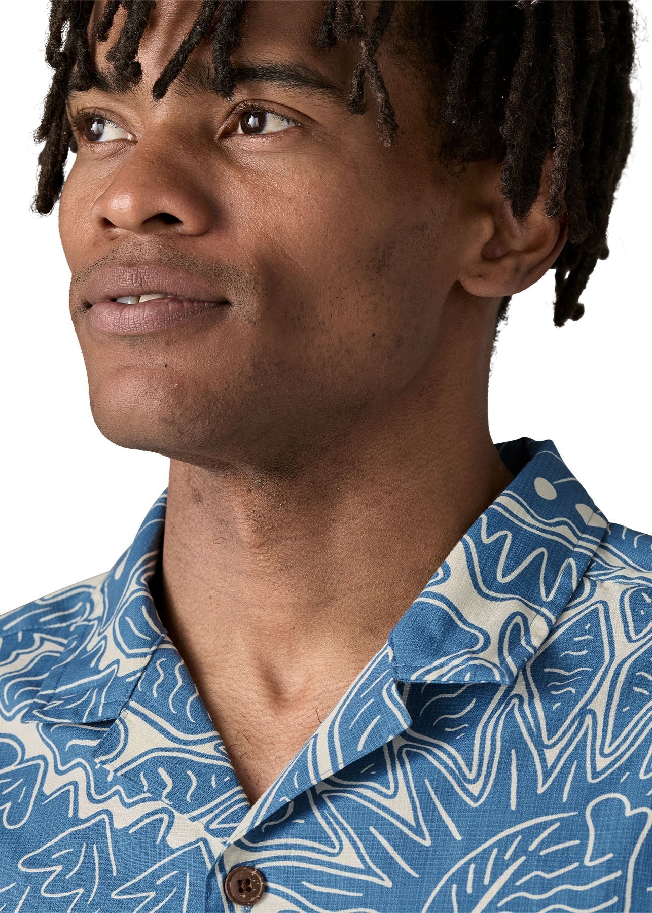Chemise en coton bio | bleu "tidal threads camp shirt - bees and flowers: still blue"