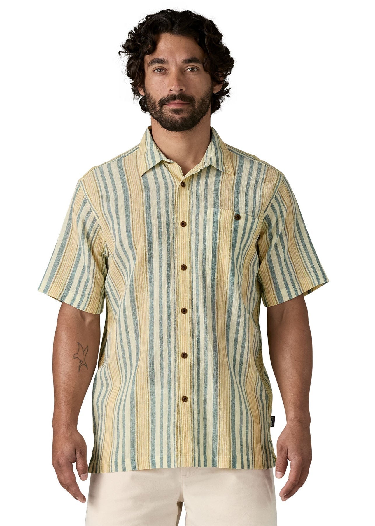 Chemise en coton bio | rayé "sunkissed: buttercup yellow"