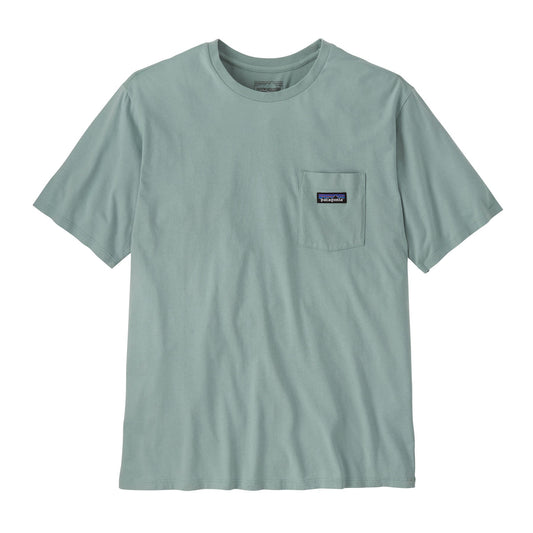 T-shirt à poche en coton bio | bleu "daily pocket tee - thermal blue"