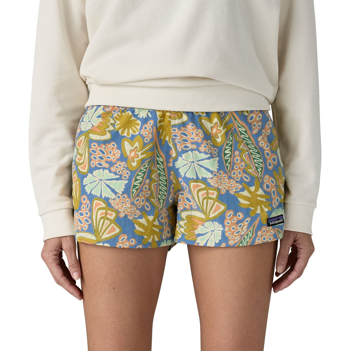 Short léger en matières recyclées | multicolore "barely baggies shorts 2 1/2 in. - flourish: abundant blue"