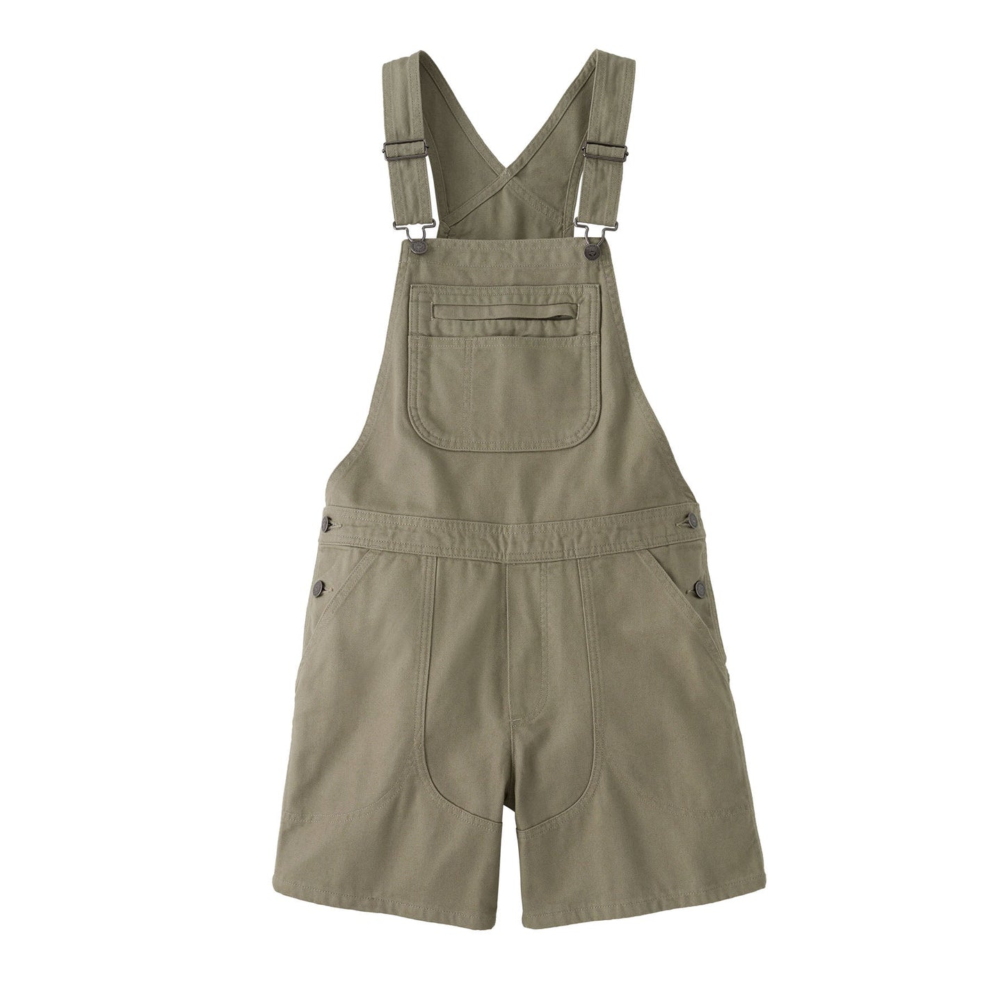 Salopette courte en coton bio | kaki "stand up overalls - river rock green"
