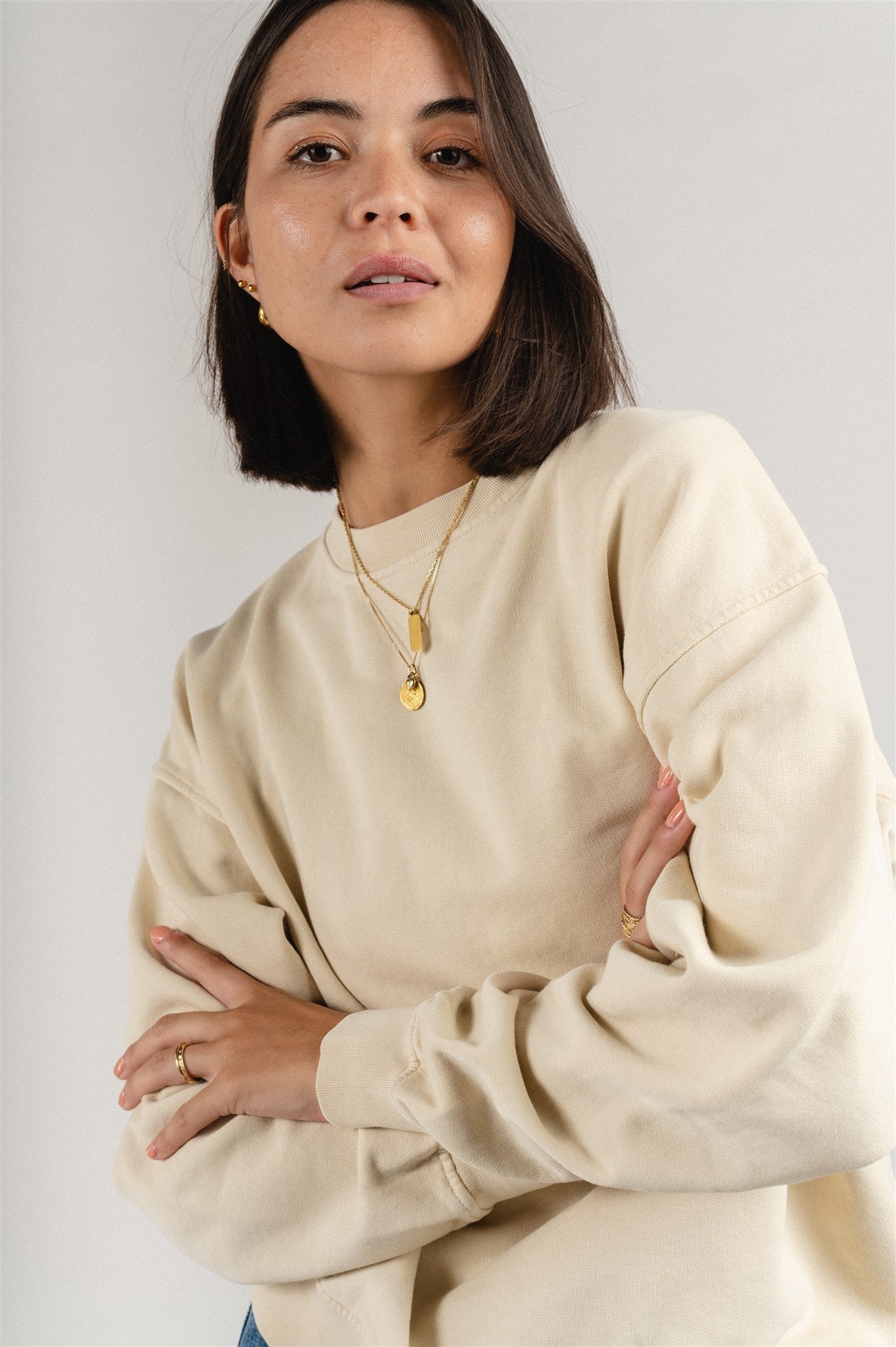 Sweat oversize en coton bio | écru "ivory white"