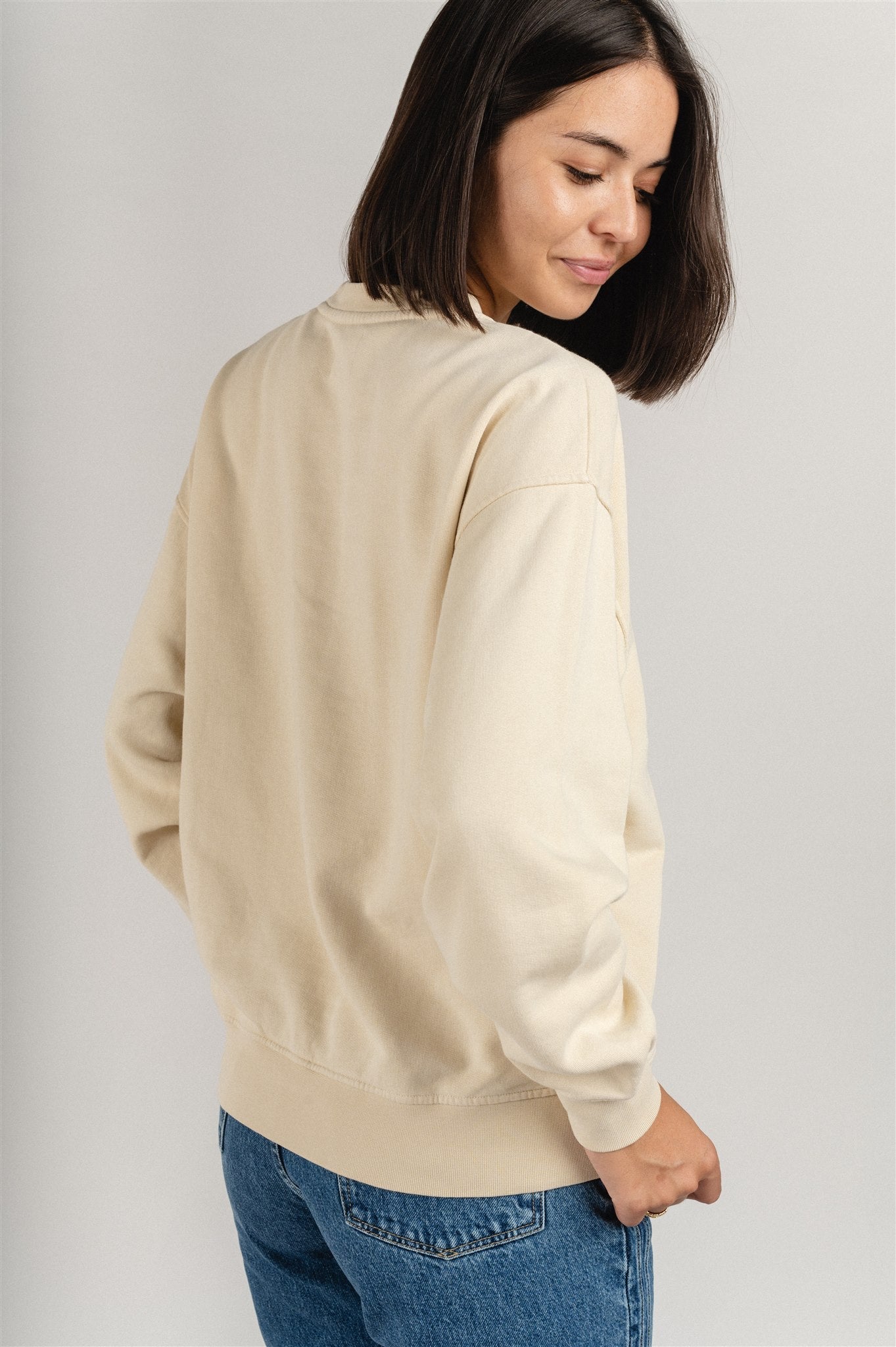 Sweat oversize en coton bio | écru "ivory white"