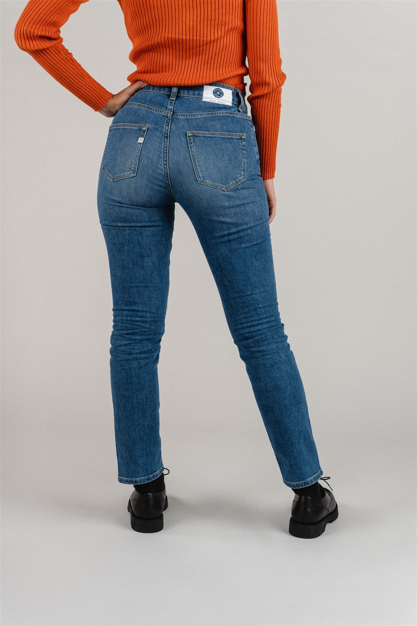 Jean slim  en coton bio et recyclé | bleu "easy go used stone"