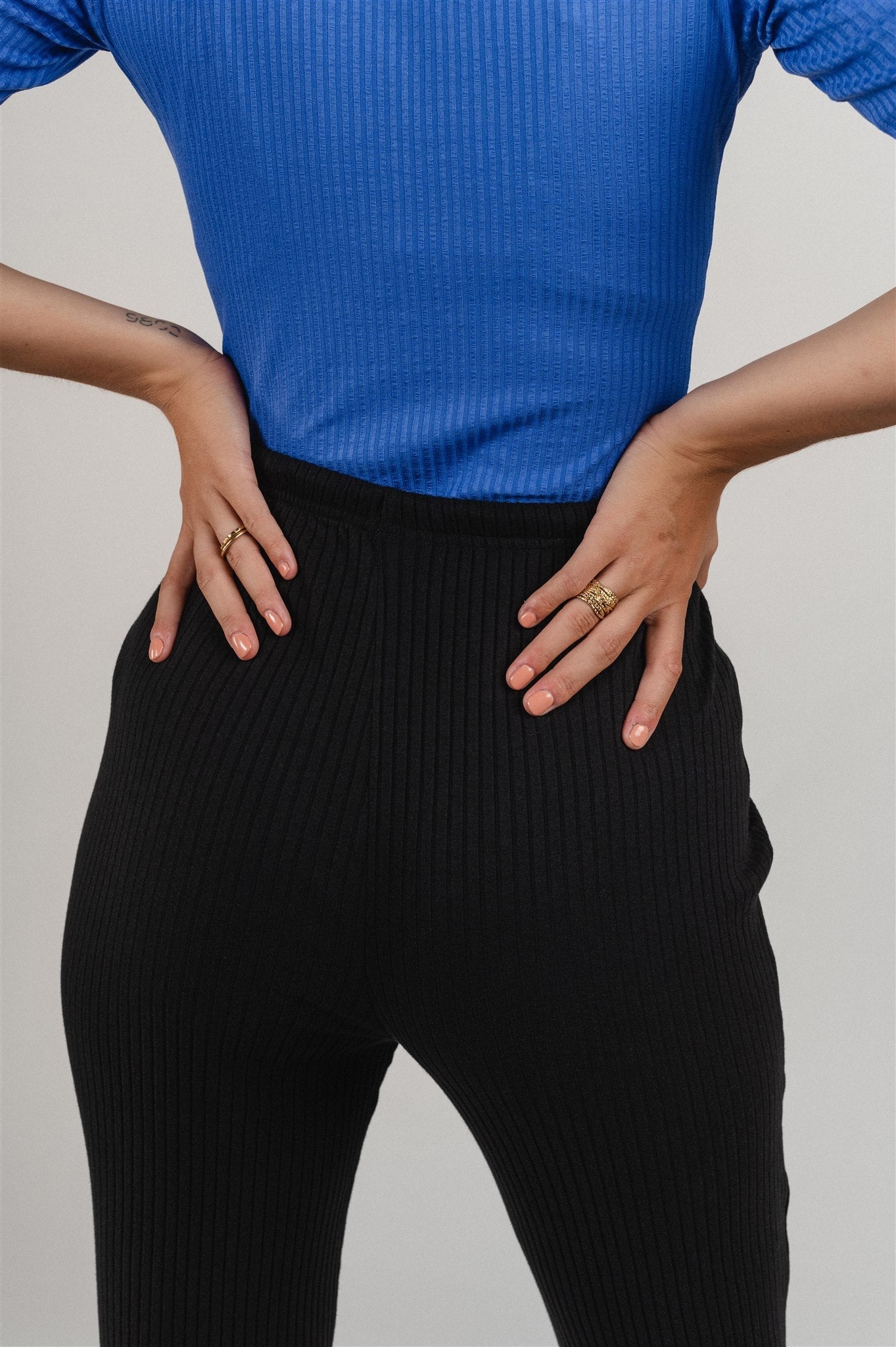 Pantalon fluide flare noir en coton bio et modal - flared lenzing™ pants  black jet