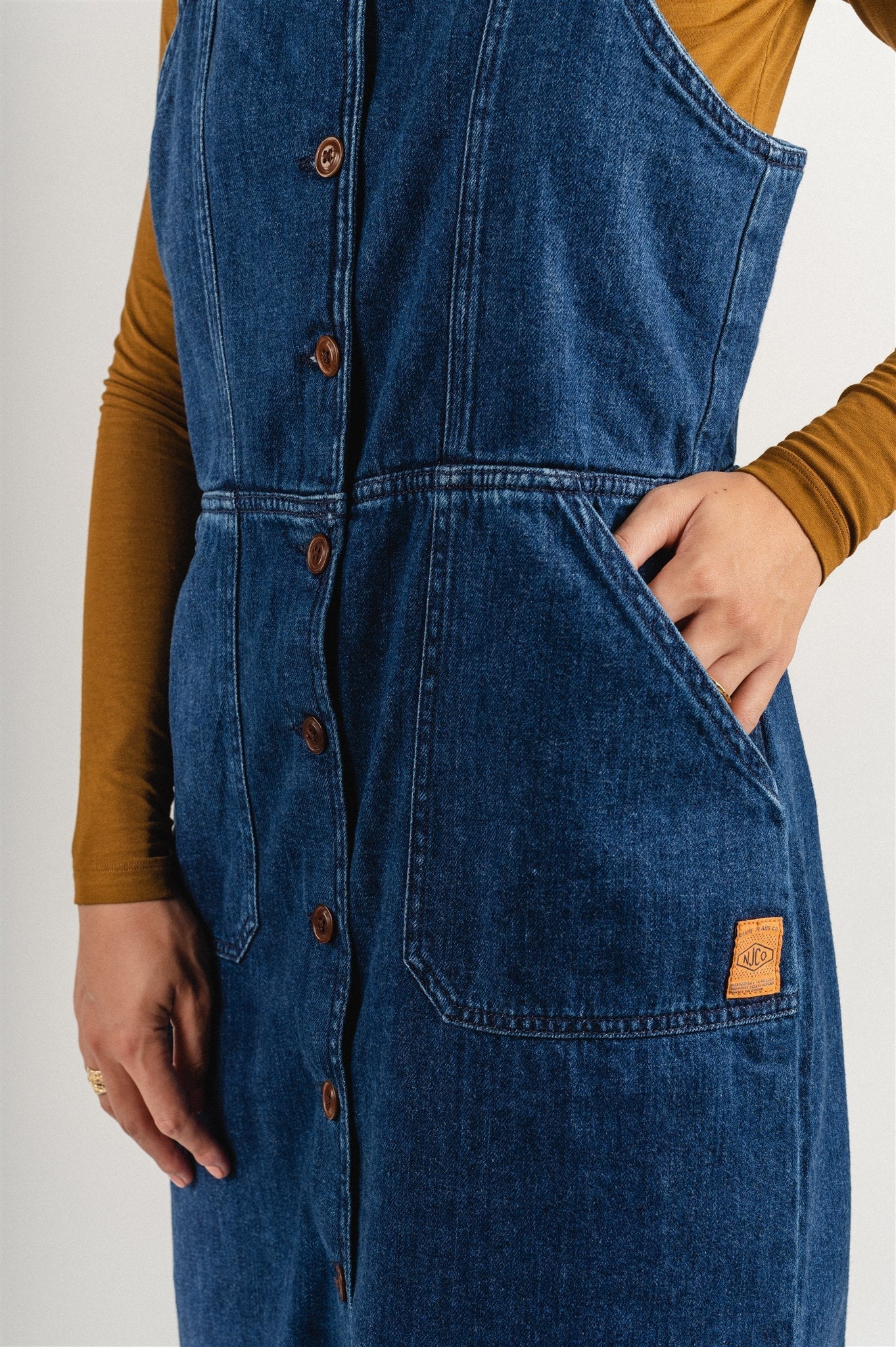 Robe longue jean en coton bio - mona denim dress washed out