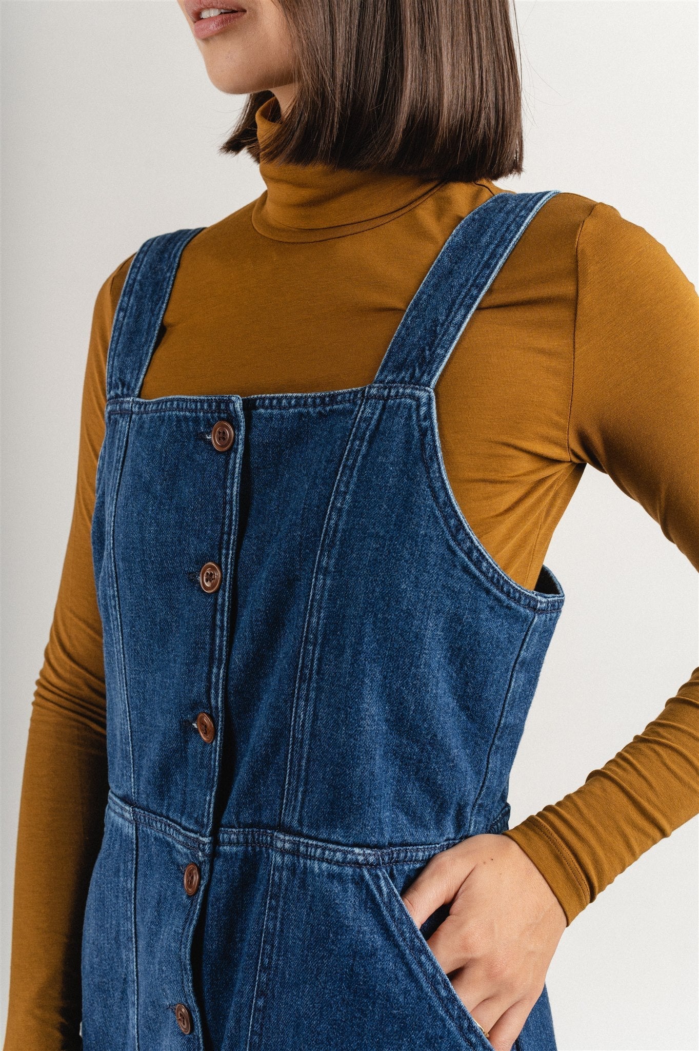 Robe longue jean en coton bio - mona denim dress washed out