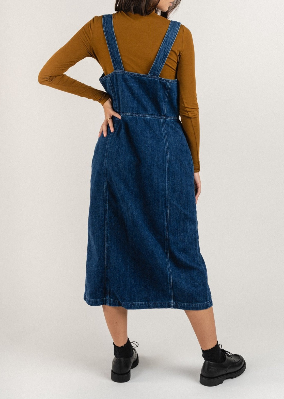 Robe longue jean en coton bio - mona denim dress washed out
