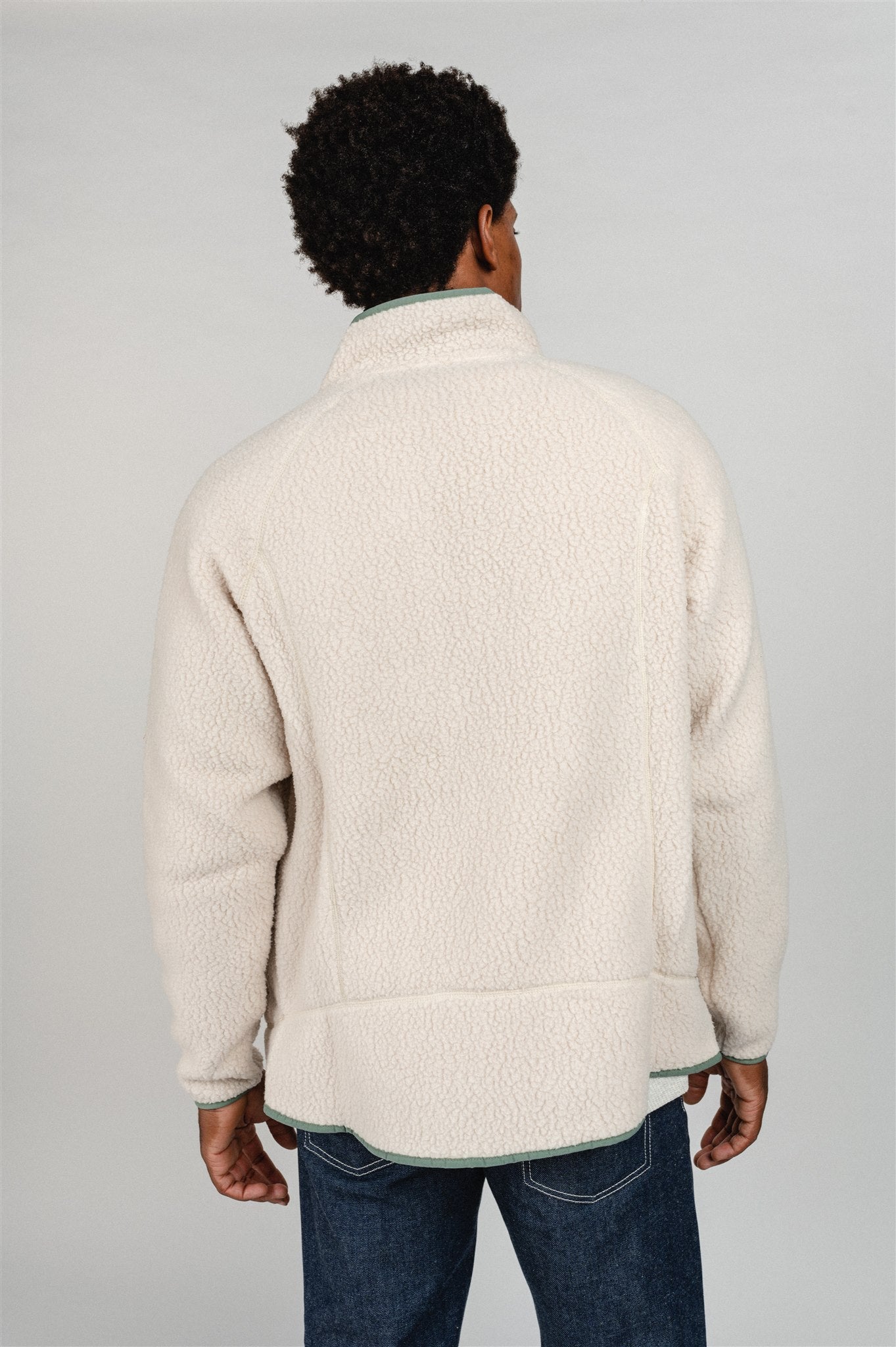 Veste polaire zippée en matière recyclée | beige "retro pile dark natural"