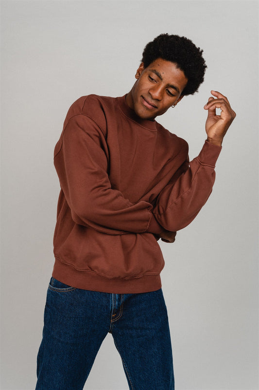 Sweat oversize en coton bio | marron "cinnamon brown"