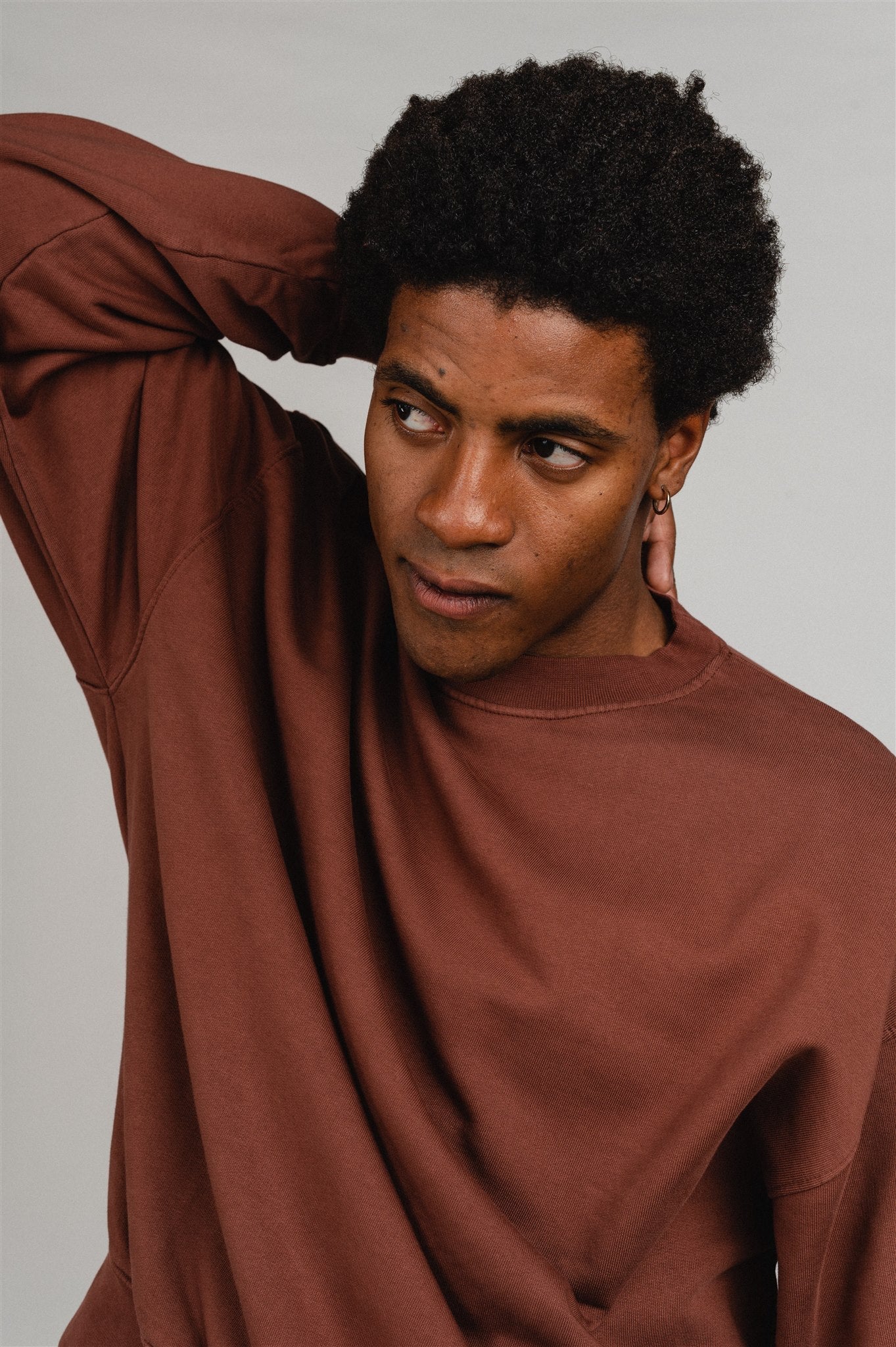 Sweat oversize en coton bio | marron "cinnamon brown"
