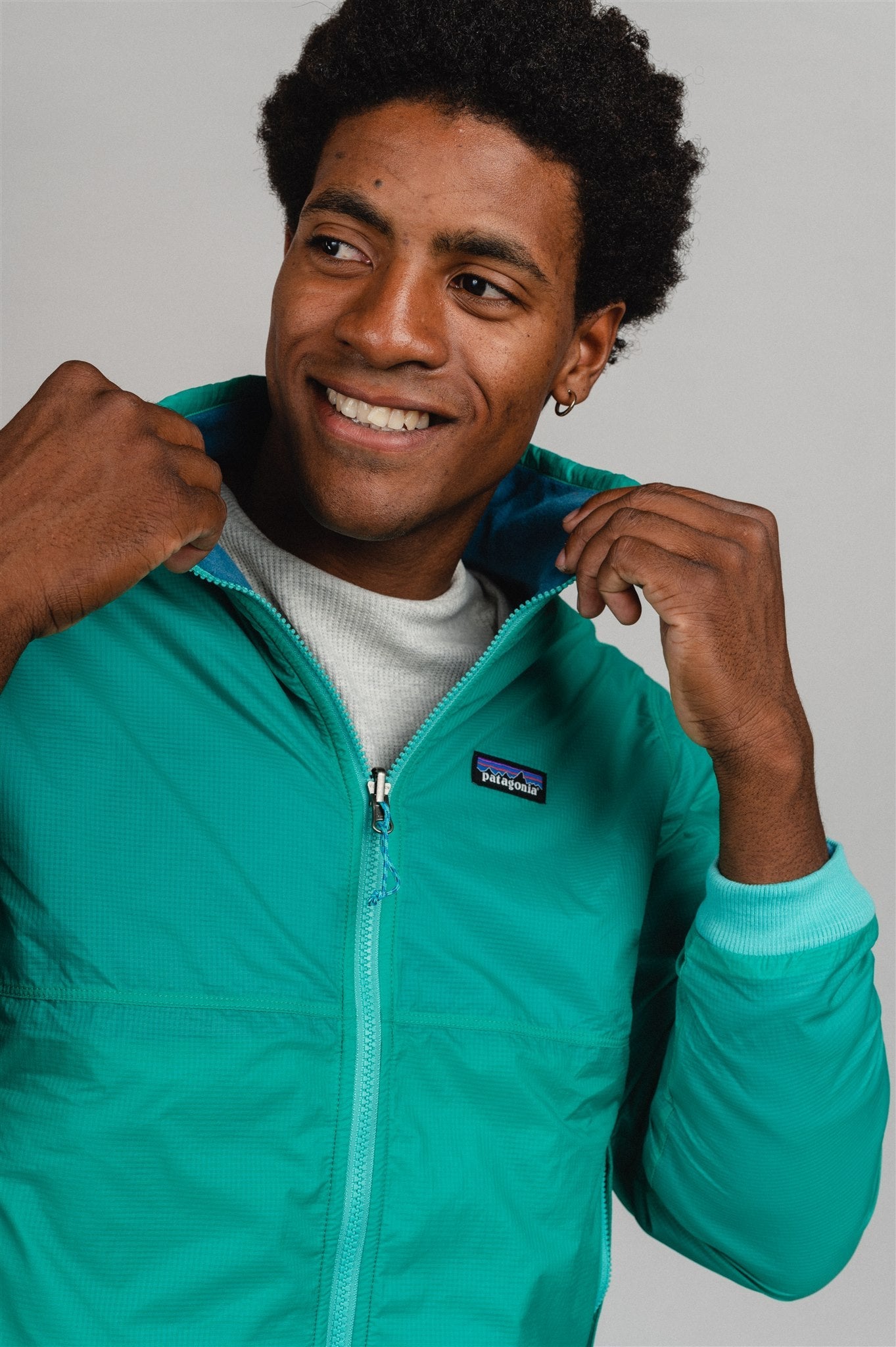 Veste coupe-vent réversible en recyclé | Bicolore "reversible shelled microdini fresh teal"